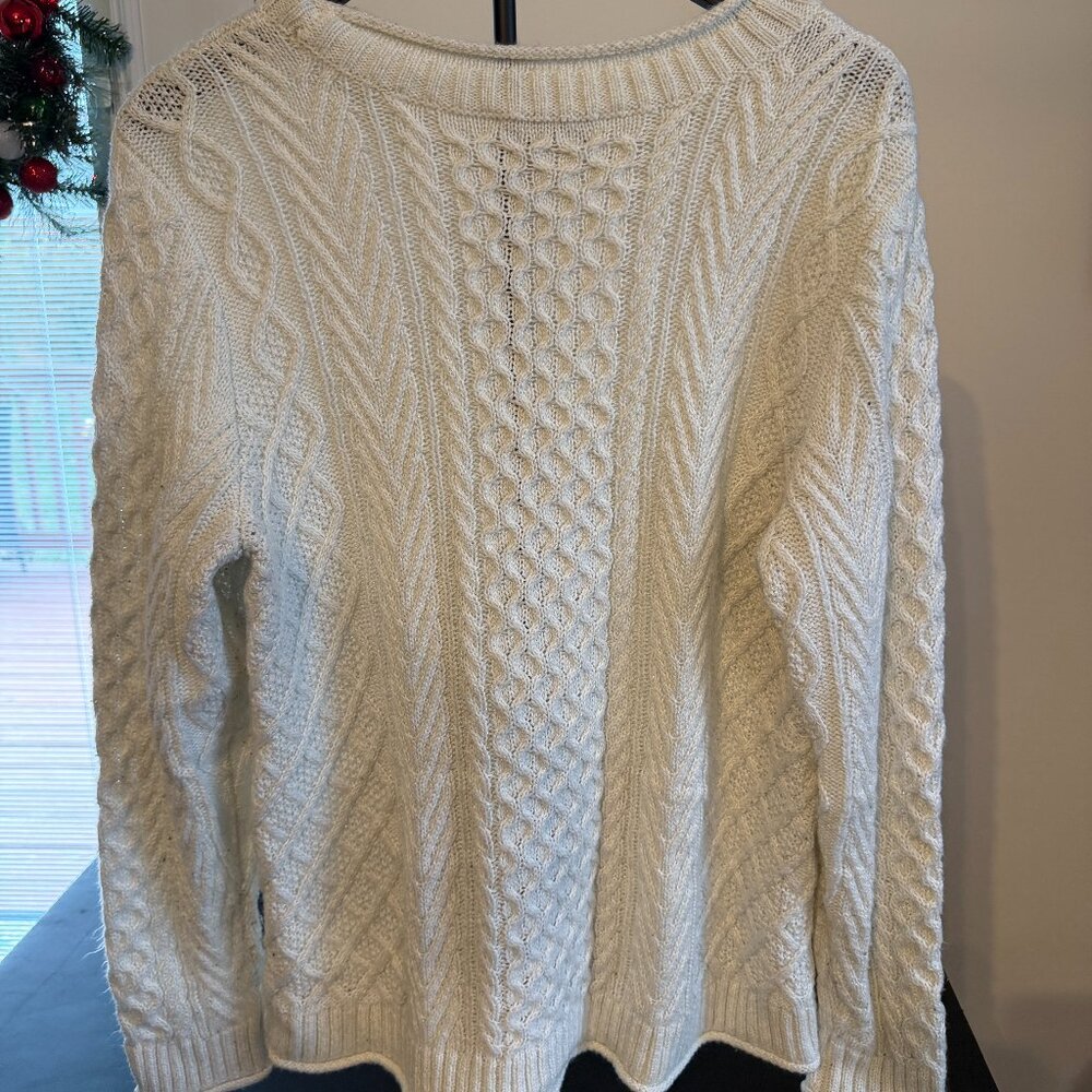 Christopher & Banks Cable Knit Rolled Hem Sweater – Gently Used
